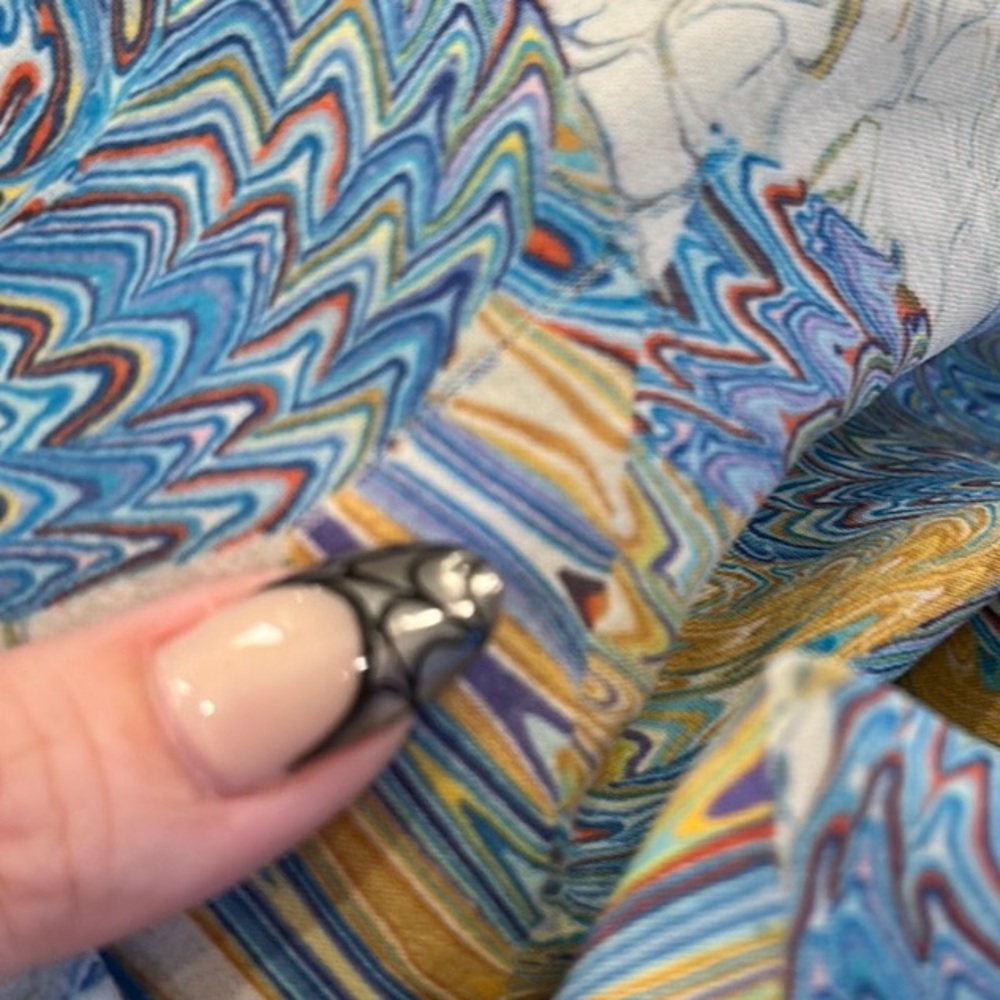 Vintage Psychedelic Rainbow, Men’s Button-up Short Sleeve, No Tags Est size S/XS - Picture 5 of 15